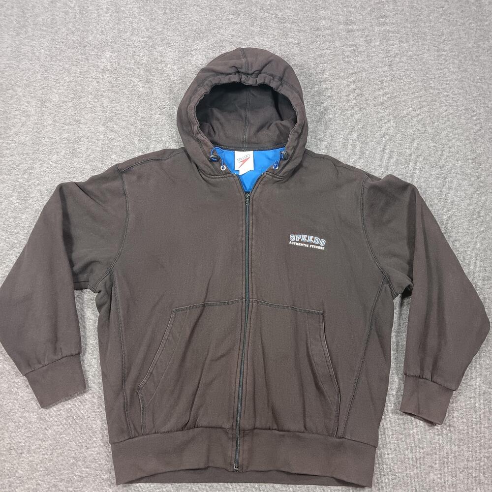 Speedo Hoodie Mens Medium Full Zip Athletic Fitness Jacket Lined Pockets